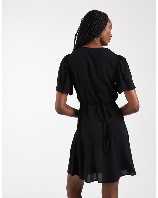Vero Moda Black Button Through Mini Skater Dress