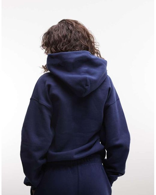 Nike Blue Studio Fleece Mid-Weight Oversized Hoodie