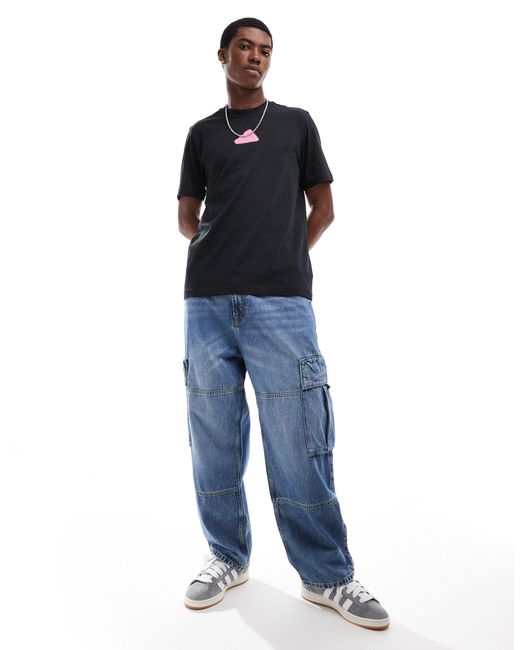 Adidas - t-shirt à imprimé tennis fluo au dos - et rose Adidas Originals pour homme en coloris Black