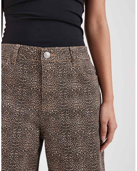 Pieces Brown Longline Denim Shorts