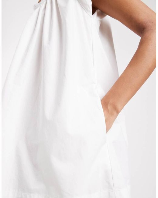 Free People White Sundazed Smock Mini Dress