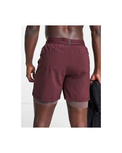 Pantalones cortos oscuro con diseño 2 en 1 dri-fit Nike de hombre de color  Rojo | Lyst
