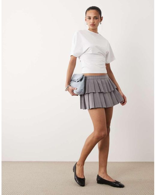Cotton On Gray Double Pleated Mini Skirt