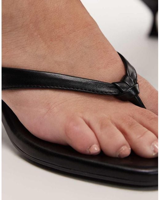 ASOS Black Wide Fit Havana Flip Flop Kitten Heel Sandals