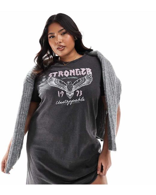 ONLY Gray Stronger Print T-shirt Dress