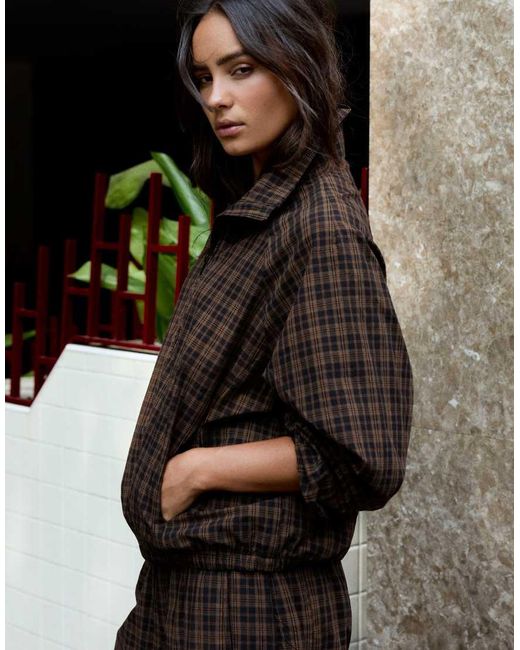 Bershka Black Lightweight Check Jacket