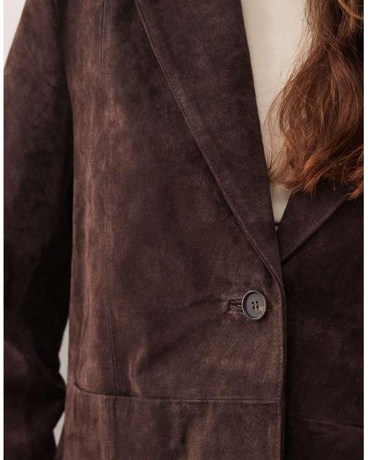 Reclaimed Vintage Brown Real Suede Oversized Blazer