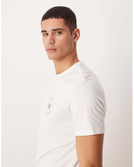 Calvin Klein White Graphic T-Shirt for men