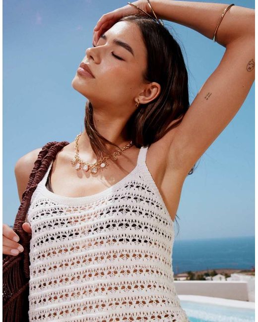 ASOS Gebreide Camitop Met Stiksels in het Blue