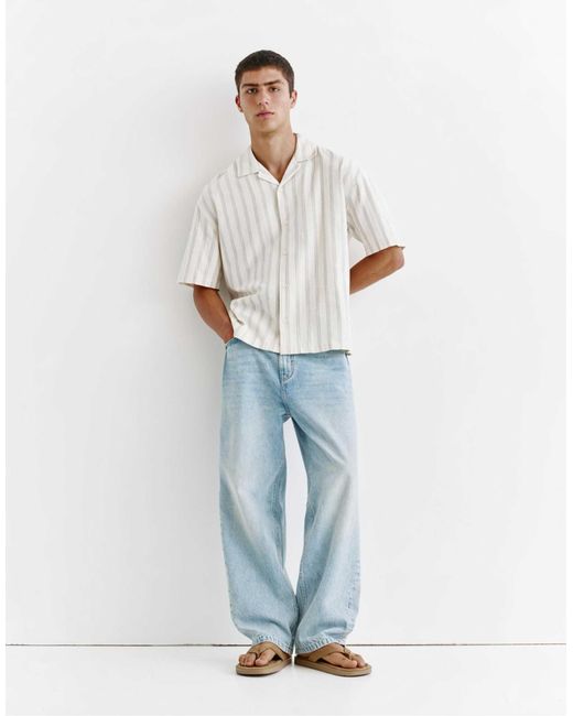 Pull&Bear – rustikales hemd in White für Herren