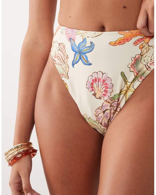 ASOS Brown Shelly Azores High Leg High Waist Bikini Bottom