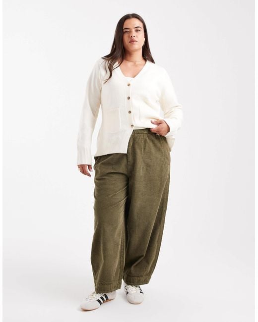 ASOS White Asos Design Curve Barrel Trousers