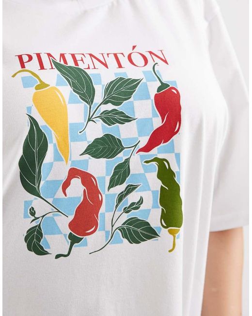 ONLY White Chilli Graphic Oversized T-shirt