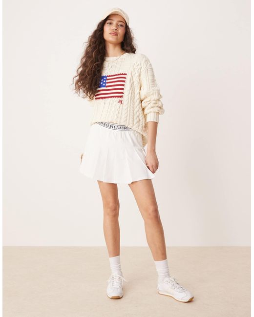 Polo Ralph Lauren Natural Pleated Skort
