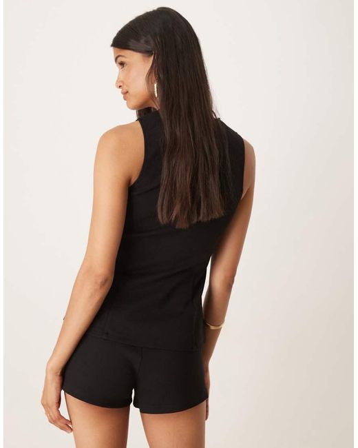ASOS Black Co-ord Ponte Seamed Hot Pant Short