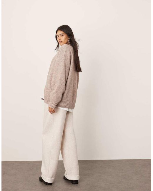 ASOS Compacte Gebreide Trui Met Ritssluiting in het Natural