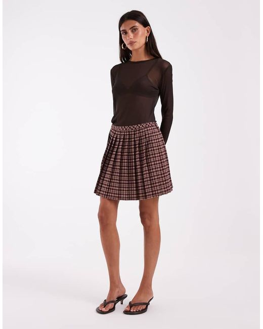 Vero Moda Brown Sheer Long Sleeve Mesh Top