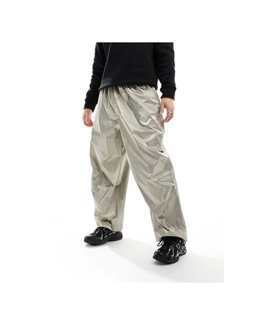 Pantalones cargo metalizado ASOS de hombre de color Black