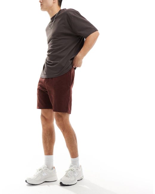 ASOS Brown Slim Towelling Shorts for men