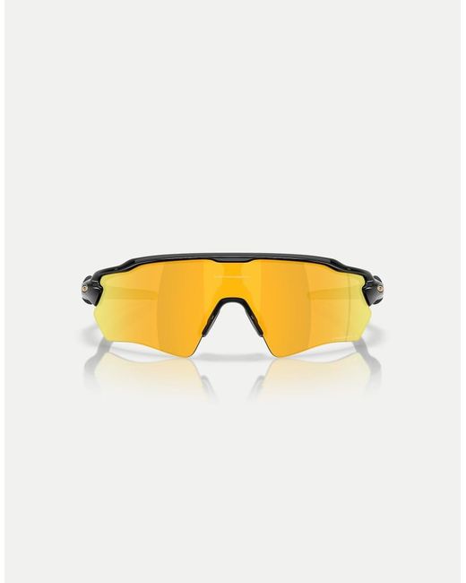 Oakley Black Radar Ev Path Rectangle Polarised Sunglasses With Mirrored Lens for men