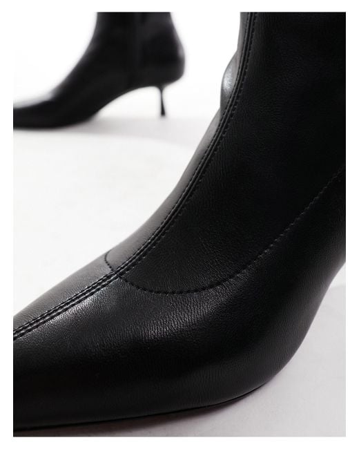 Stradivarius Black Kitten Heel Boot