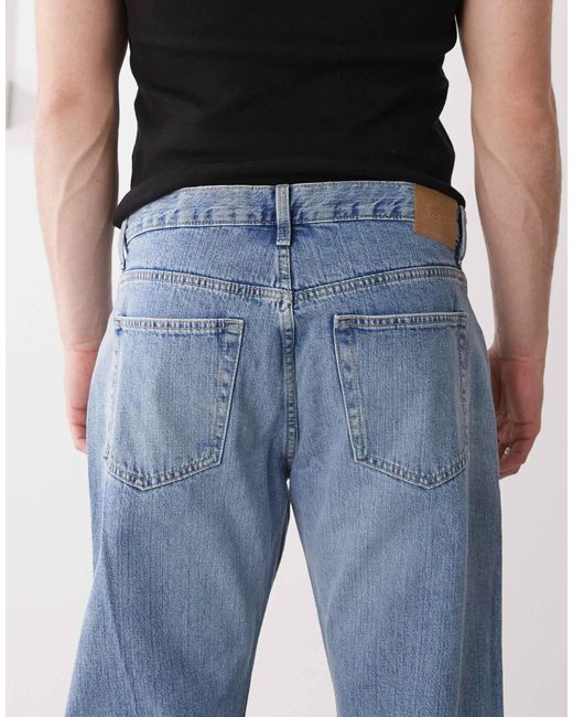 Weekday Blue Meteor Low Rise Relaxed Straight Leg Jeans for men