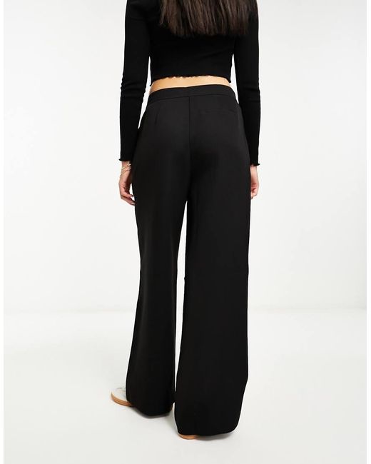 Pantalones Negros De Corte Sartorial Y Pernera Ancha De Miss Selfridge de color Black