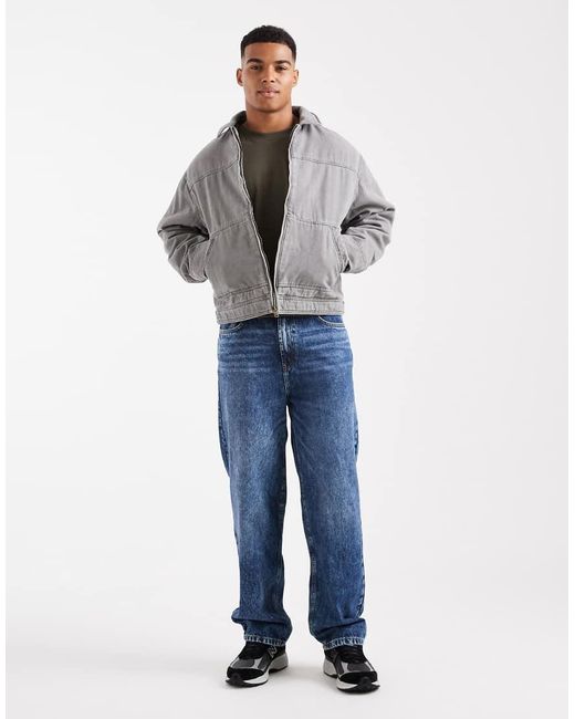 Cotton On Blue Cropped Worker Jacket for men