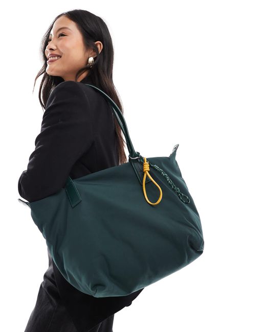 Pull&Bear Black Nylon Tote Bag With Removable Carabiner