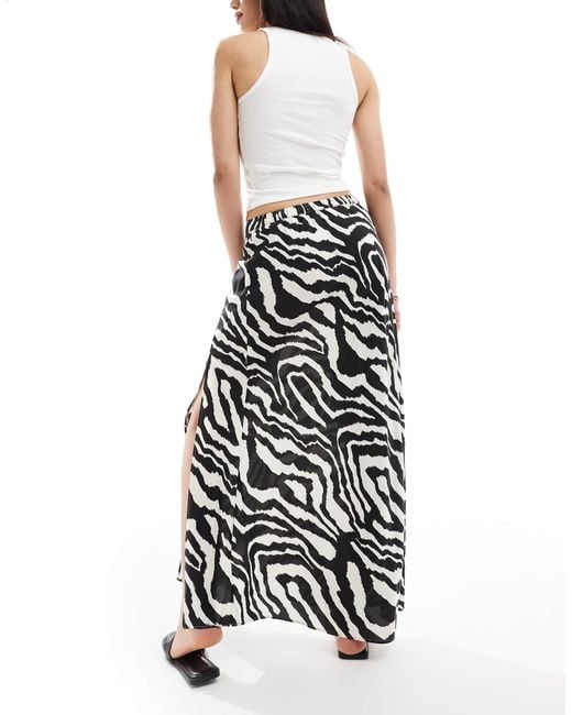ASOS White High Split Maxi Skirt