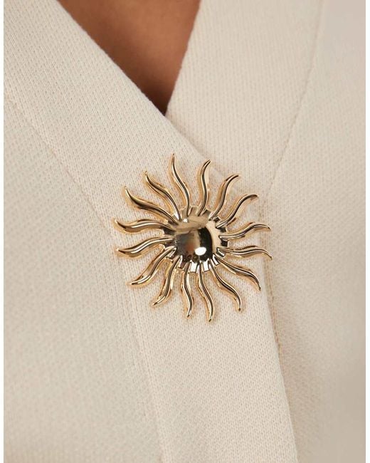 Mango Natural Compact Knitted Short Sleeve Cardigan With Statement Sunshine Button
