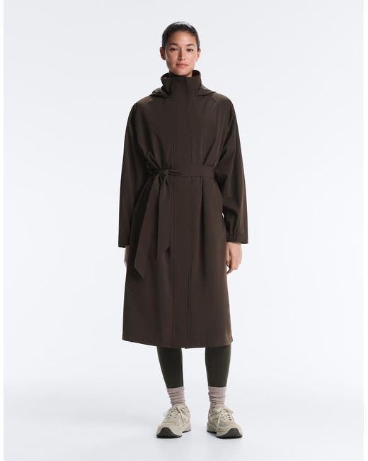 Oysho Brown Long Extra Lightweight 10k Waterproof Jacket