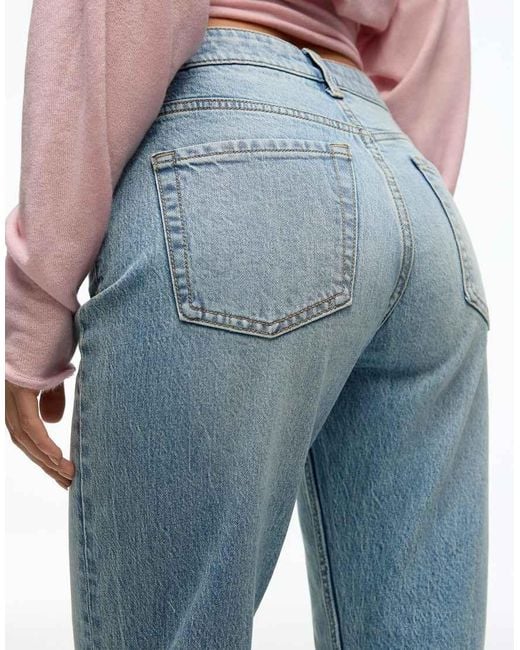Bershka Blue Mom Fit Jeans