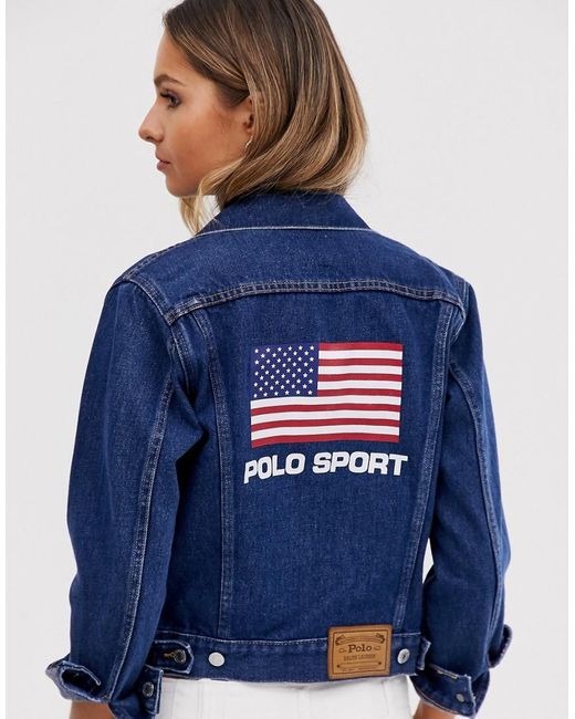 Polo Sports - Veste en jean avec logo drapeau Polo Ralph Lauren en coloris Blue
