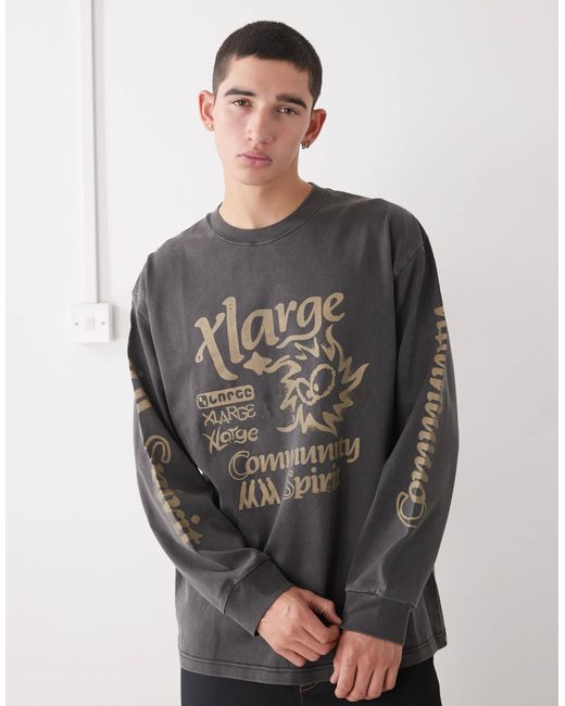 Xlarge – langärmliges t-shirt in Gray für Herren