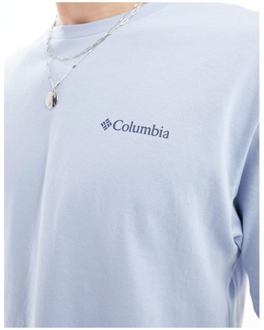 Columbia White Barton Springs Pattern Back Print T-shirt for men