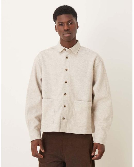 ASOS Natural Boxy Oversized Shirt for men