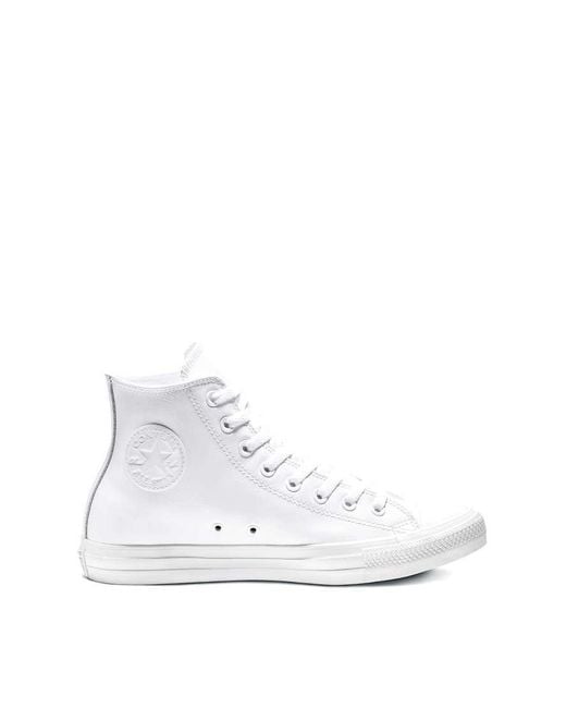 Converse White Chuck Taylor All Star Hi Leather Trainers