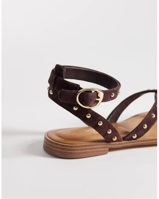 ALDO Brown Daressi Studded Flat Sandal