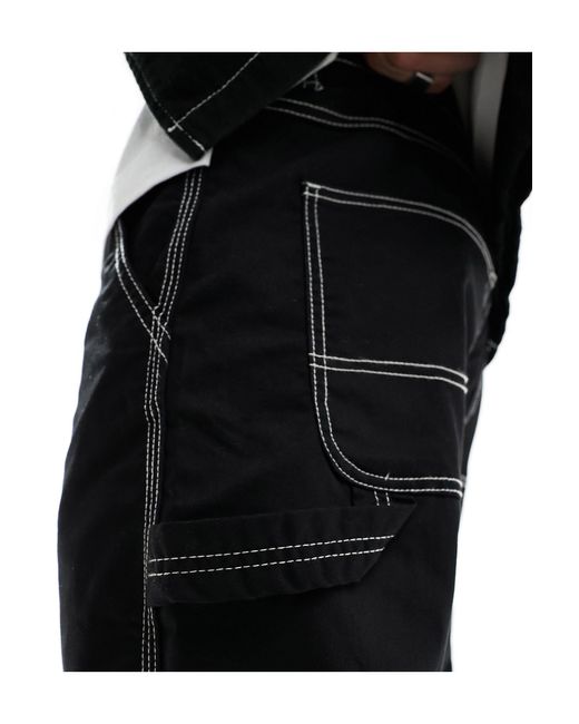 Edge - pantalon droit style charpentier à coutures contrastantes Only & Sons pour homme en coloris Black
