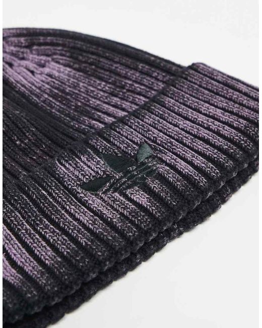 Adidas Originals Blue Beanie With Ribbed Detail