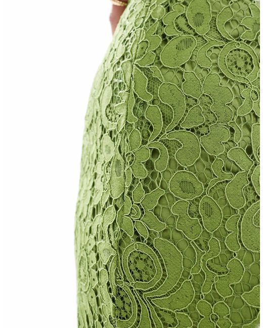 Object Green Wide Leg Lace Trouser Co-Ord