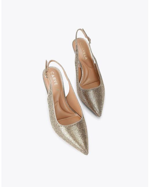 Carvela Kurt Geiger White Corletta Sling Jewel Heeled Shoes