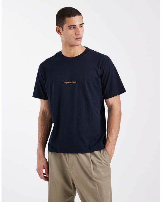 Jack & Jones Blue Originals Front Logo T-shirt for men