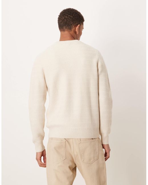 Mango – strukturierter strickpullover in Natural für Herren