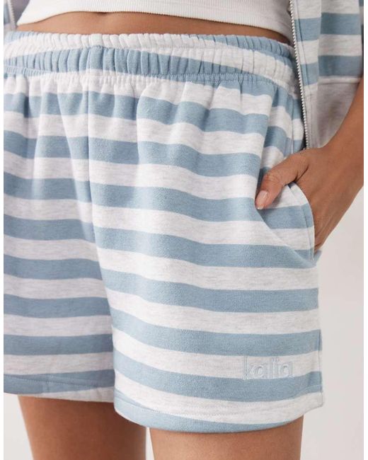 Kaiia White Cotton Rich Embroidered Logo Mini Sweat Shorts Co-ord