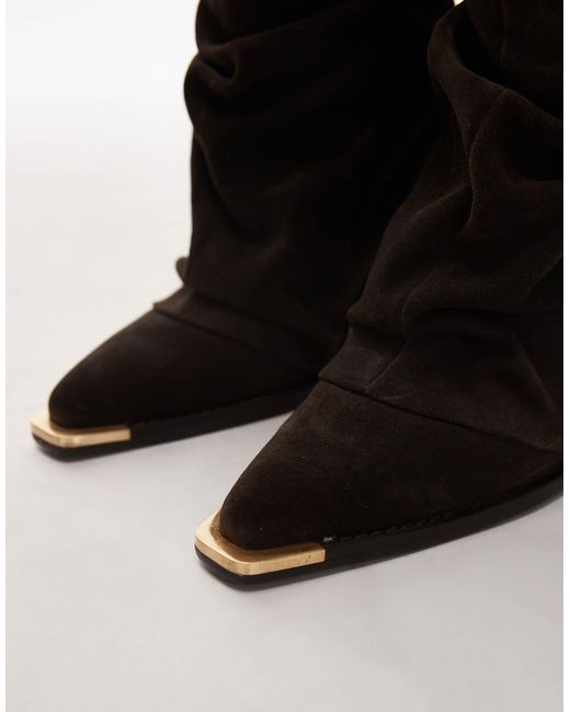 Bronx Black – new-kole – ankle-boots aus kaffeeem wildleder mit weichem, mittelhohem schaft