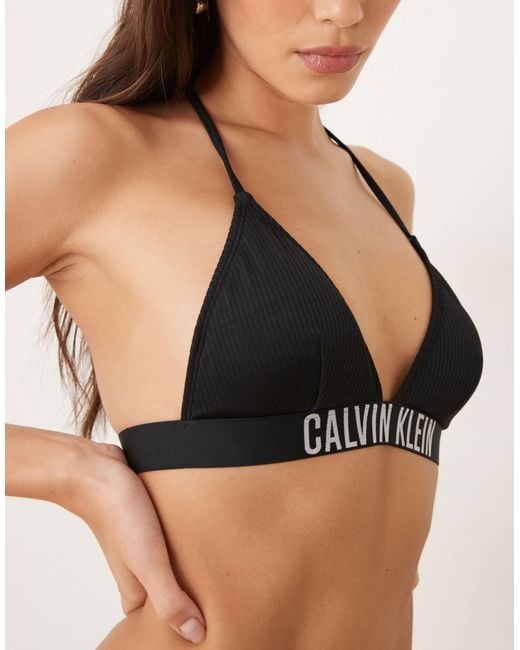 Calvin Klein Black Intense Power Triangle Bikini Top