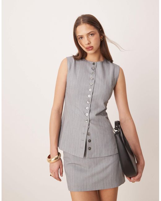 Glamorous Gray Button Down Top