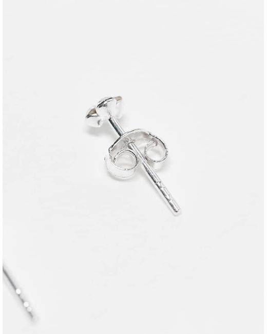 Pendientes De Botón Con Diseño De Racimo De Gemas De Playa De Ley De -Plateado Kingsley Ryan de color White